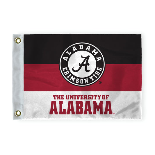 AGAS 6"x8" Alabama University Crimson Tide Circle Logo Golf Cart Flags with Brass Grommets, Mini Putting Green Flags for Yard, 200D Nylon, Canvas Header Stitched Borders