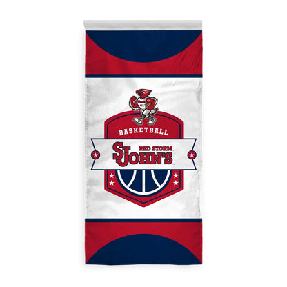 AGAS St. John’s University Vertical Banner 2 x 4 ft – Single Sided Printed Polyester Basketball Shield Design – Official NCAA Red Storm Decor – Hanging Banner with 1.5 inch Pole Sleeve and Reinforced Stitching