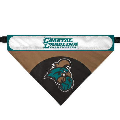 AGAS Coastal Carolina University Pet Bandana 14.75 x 9.5 inch – Single Sided Printed Polyester Chanticleers Wordmark Design – Officially Licensed Coastal Carolina Chanticleers Pet Bandana