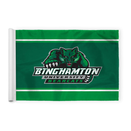 AGAS Binghamton University Golf Flag 14 x 20 inch – Single Sided Printed Nylon BU Bearcats Mascot and Wordmark Design – Official NCAA Binghamton Bearcats Flag – Golf Display with Plastic Tube Insert and Reinforced Stitched Edges