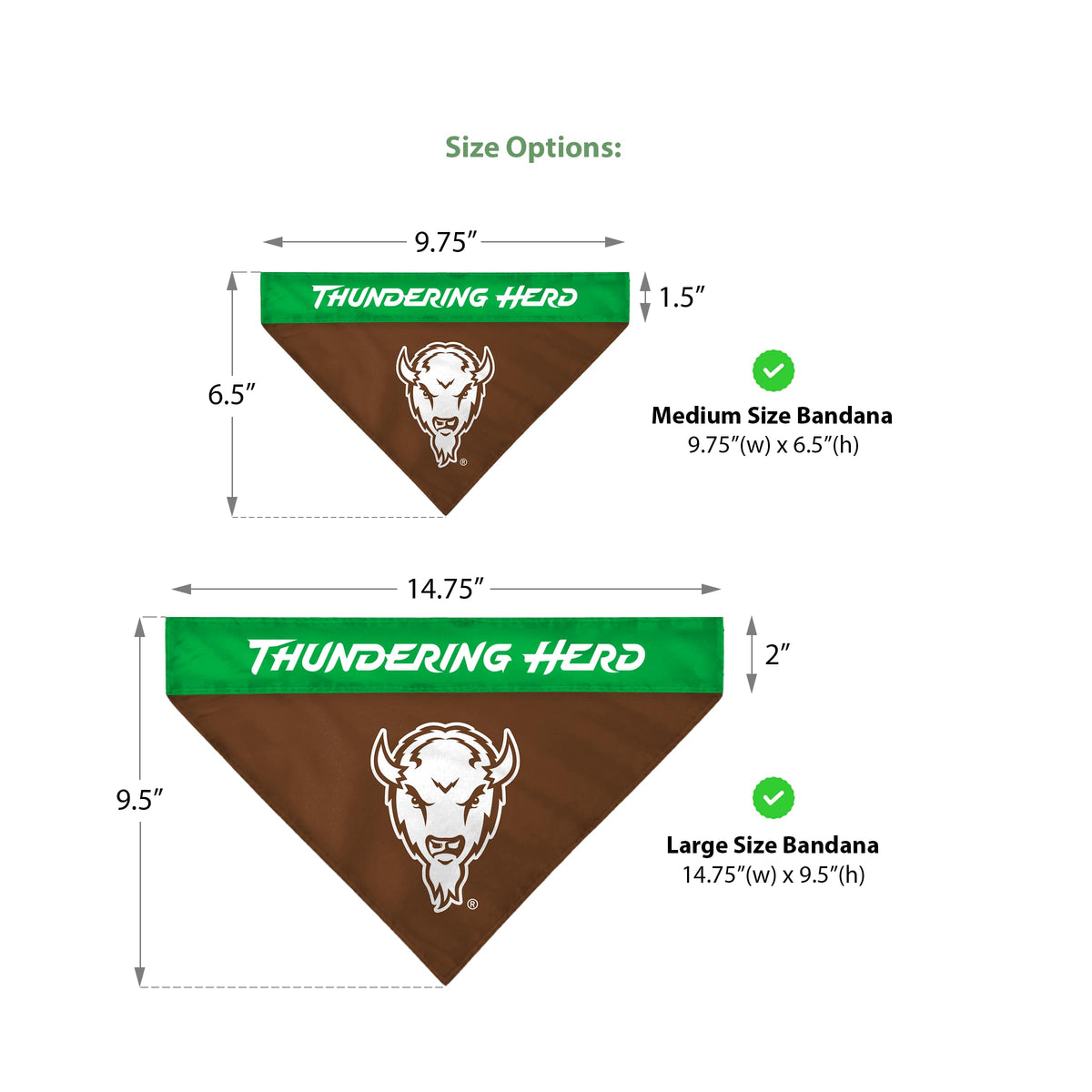 Marshall University Pet Bandana 9.75 x 6.5 inch