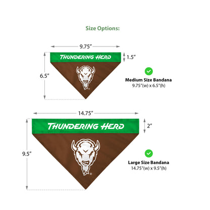 Marshall University Pet Bandana 9.75 x 6.5 inch