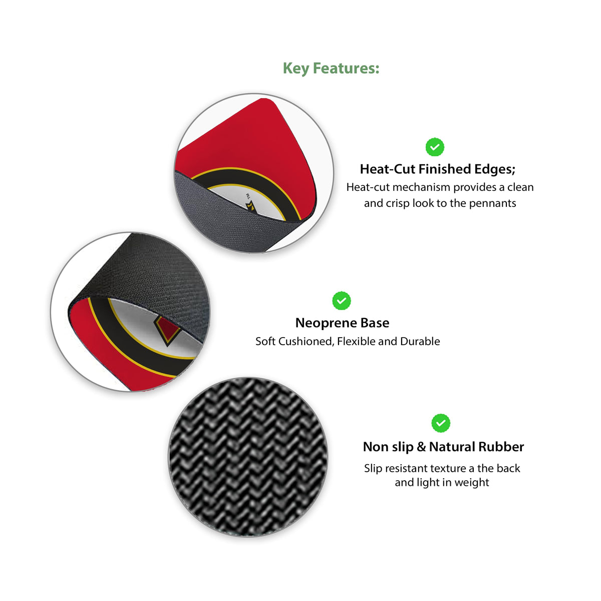 Maryland UMD University Mouse Pad - Terrapins College Gear, Gaming Accessories, Office Decor, Gift for Fans, Sports Merchandise Unisex, Soft Fabric Smooth Mousepad