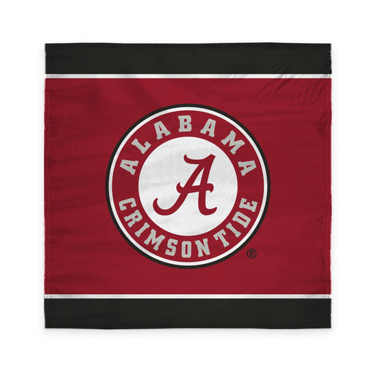 AGAS NCAA Alabama University Collegiate Tablecover, 48in. Wide x 48in. Long, Crimson Red Polyester, Party Supplies, Bama Tablecloth for Graduation, Football Tailgating, and Birthday Party Decorations