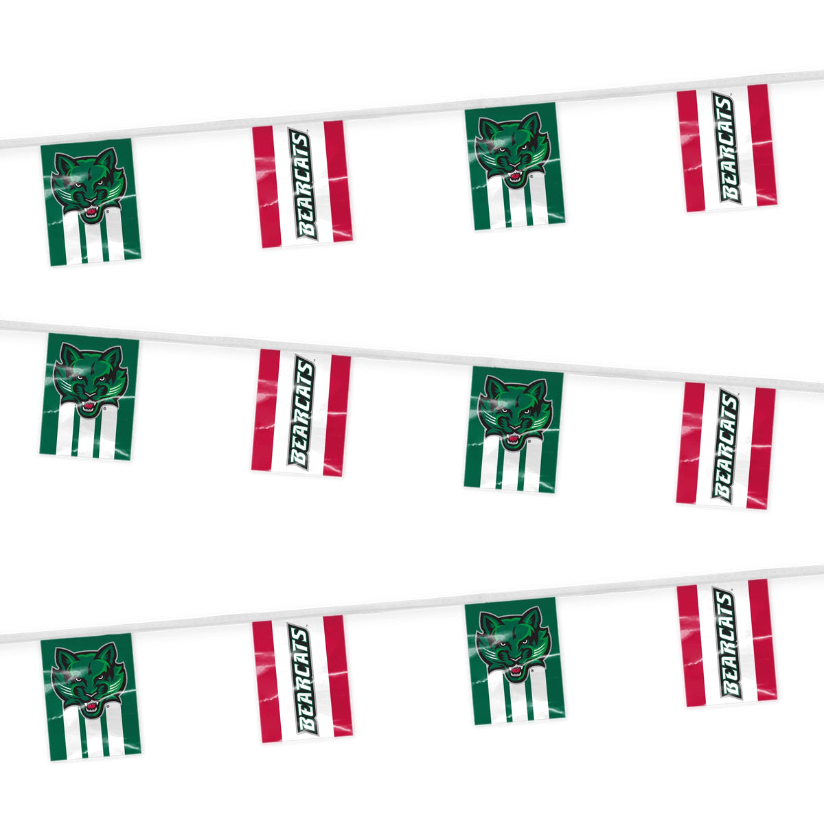 AGAS Binghamton University Rectangle Pennant String 9 x 12 inch – 30 ft Pennants BU Bearcats Mascot and Wordmark Design – Official NCAA Binghamton Bearcats Decor – Party Decoration with 18 Pieces
