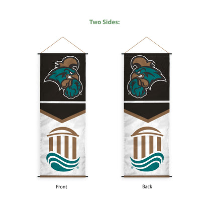 AGAS Coastal Carolina CCU University Banner Scroll Sign 17.5" × 48" with Hanging Cord – Polyester Chanticleers Wall Banner