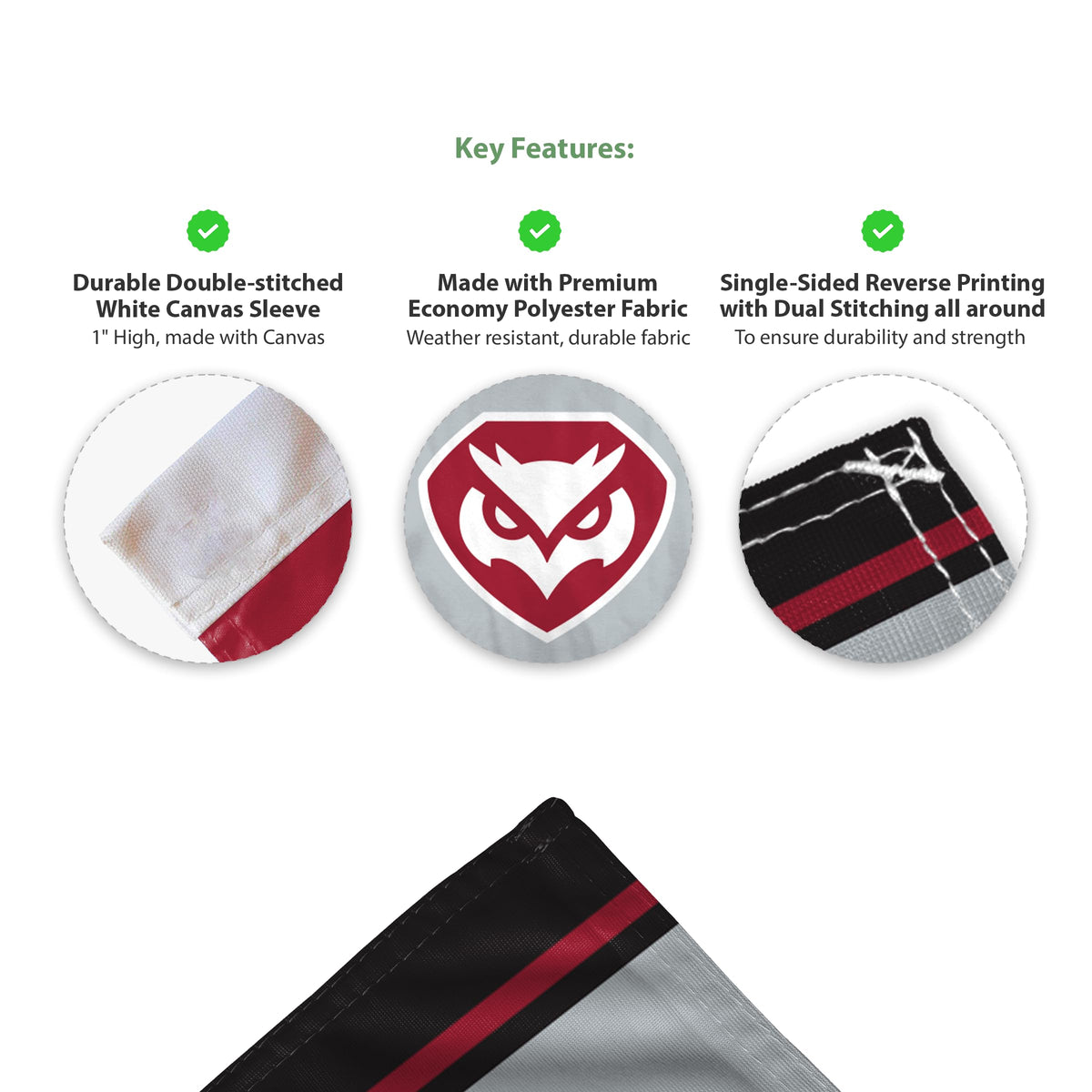 AGAS Temple University 12x16in Economy Car Flags