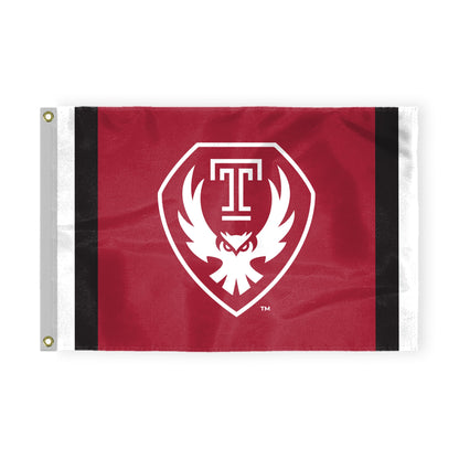 AGAS Temple Owls Logo Flag 3 x 5 ft – Single Sided Printed Nylon – Officially Licensed NCAA Product – Temple University Outdoor Flag with Brass Grommets, Canvas Header and Reinforced Corner Stitching for Indoor Outdoor Display