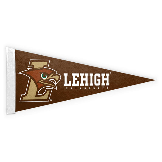 AGAS Lehigh LU University Hawks Pennant Mini, 9 x 24 Inches Sleeve for Stick, Officially Licensed Small Felt Wall Décor Pennant for Dorm, Game Room, Man Cave, Bedroom Décor