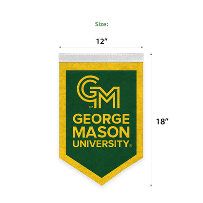 AGAS Mini George Mason GMU University House Flag Wall Hanging Triangle Felt Banner 12 x 18" - with Pole Sleeve