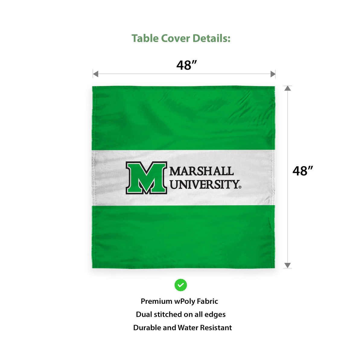 Marshall University Table Cover 48 x 48 inch