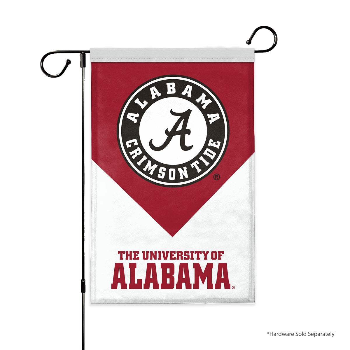 AGAS Alabama University Circle Logo Garden Flag – 18 x 12 inch Built by Bama Banner, For Outdoor Display and Events Single-Sided Polyester NCAA Licensed - Without Stand