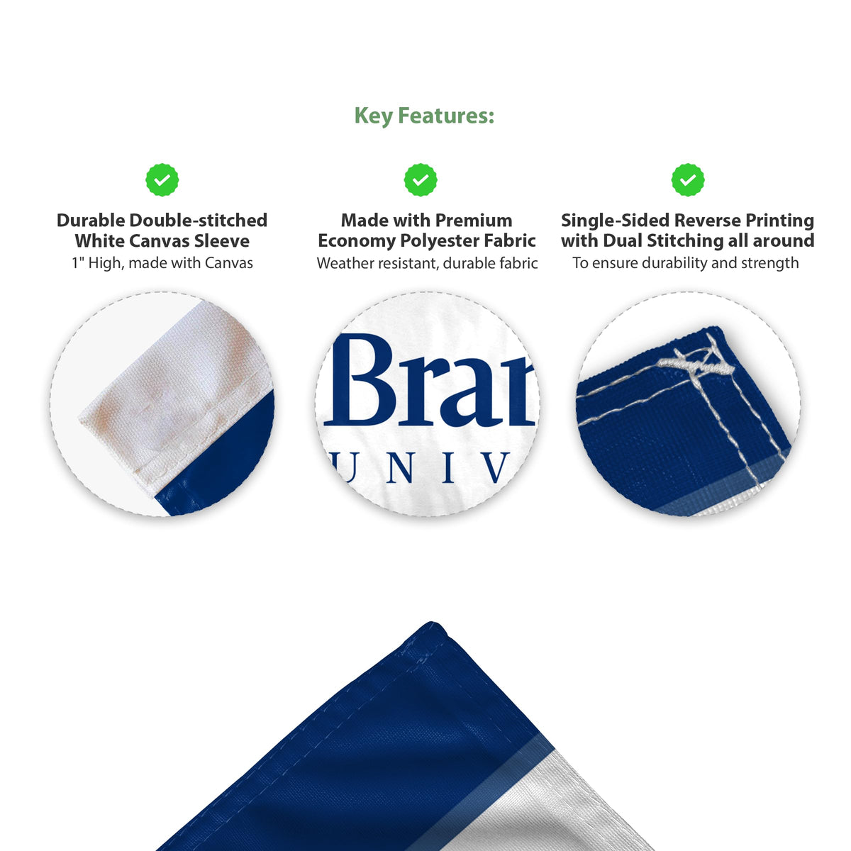 Brandeis University Premium Car Flag 10.5 x 15 inch