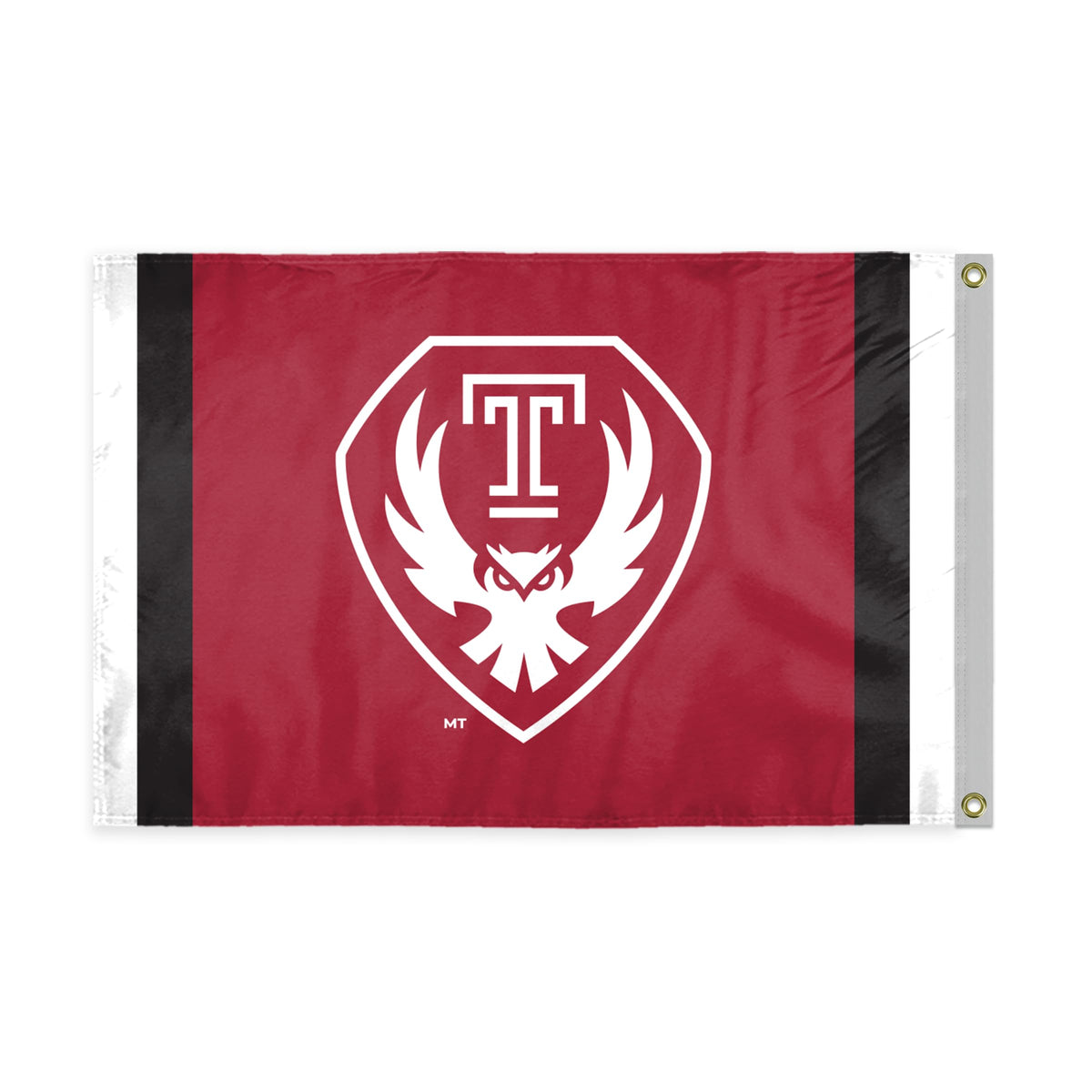 AGAS Temple Owls Logo Flag 3 x 5 ft – Single Sided Printed Polyester – Officially Licensed NCAA Product – Temple University Outdoor Flag with Brass Grommets, Canvas Header and Reinforced Stitched Edges for Indoor Outdoor Display