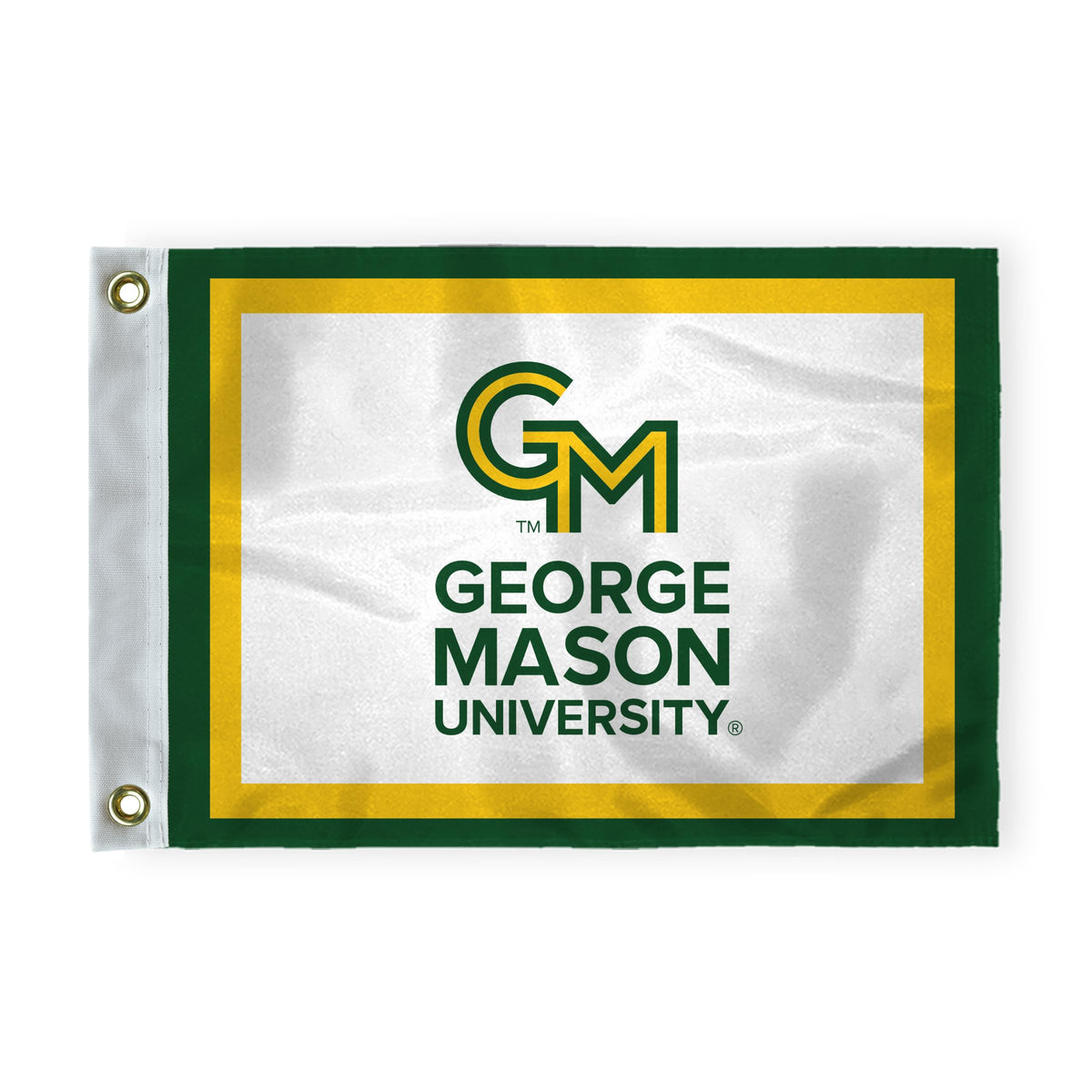 AGAS George Mason GMU University Patriots Golf flag Grommets 14x20 inches, Waterproof 200D Nylon, Mini Putting Green Flags for Backyard Practice, Golf Courses, Outdoor Banner