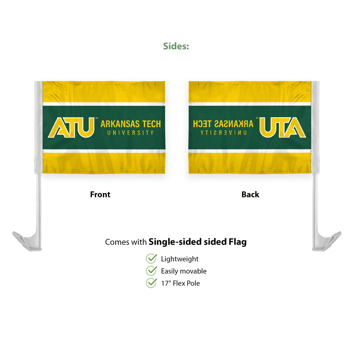 Arkansas Tech University Economy Car Flag 12 x 16 inch