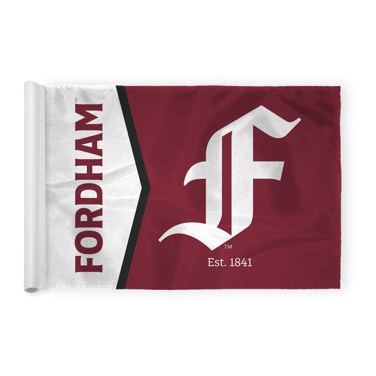 AGAS Fordham University Golf Flag 6 x 8 inch – Single Sided Printed Nylon Fordham Rams Flag with F Logo Design – Official NCAA Product – Fordham University Golf Flag with Plastic Tube Insert and Reinforced Stitched Edges for Outdoor Display