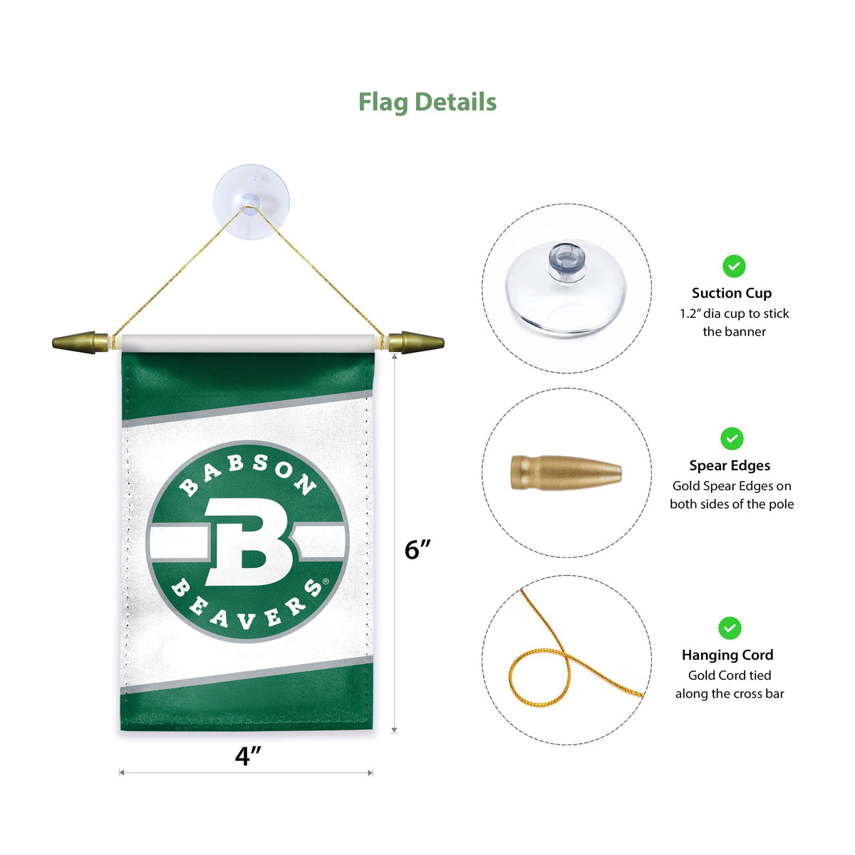 Babson College Mini Banner 4 x 6 inch