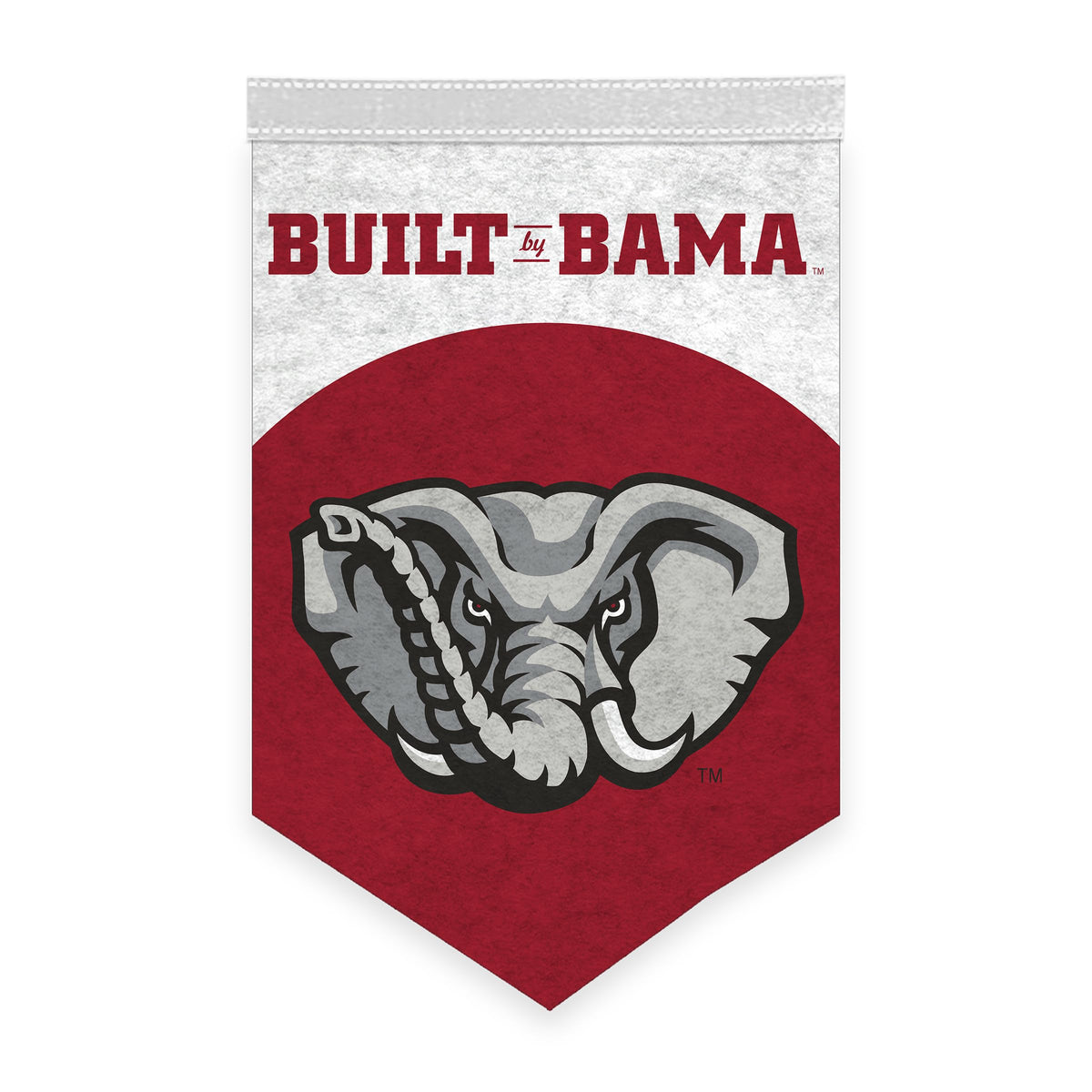 AGAS Alabama University Crimson Tide NCAA Built By Bama Vertical Felt Pennant - 12x18" Banner W/ 1" Pole Sleeve