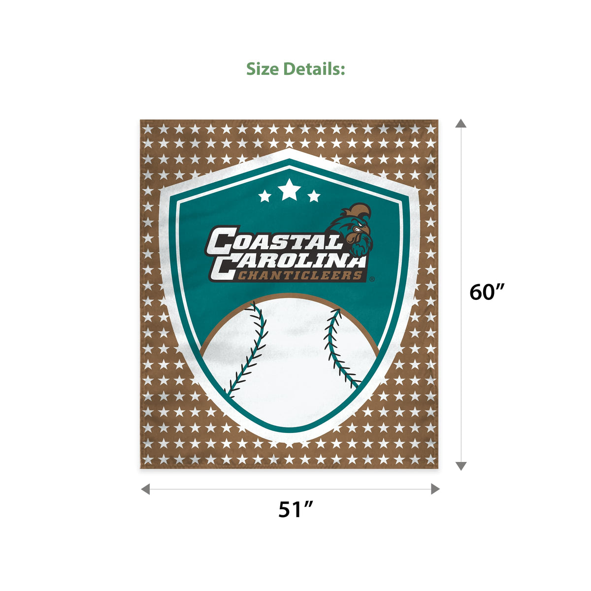 AGAS Coastal Carolina CCU University House Wall Tapestry, Chanticleers Wall Art, College Poster, Patriot Wall Hanging Art, Dorm Poster - 60"x51" - Vertical Banner with Complete Hanging Kit