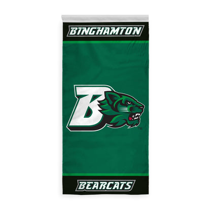 AGAS Binghamton University Vertical Banner 2 x 4 ft – Single Sided Printed Polyester BU Bearcats Design – Official NCAA Binghamton Bearcats Decor – Hanging Banner with 1.5 inch Pole Sleeve and Reinforced Stitching