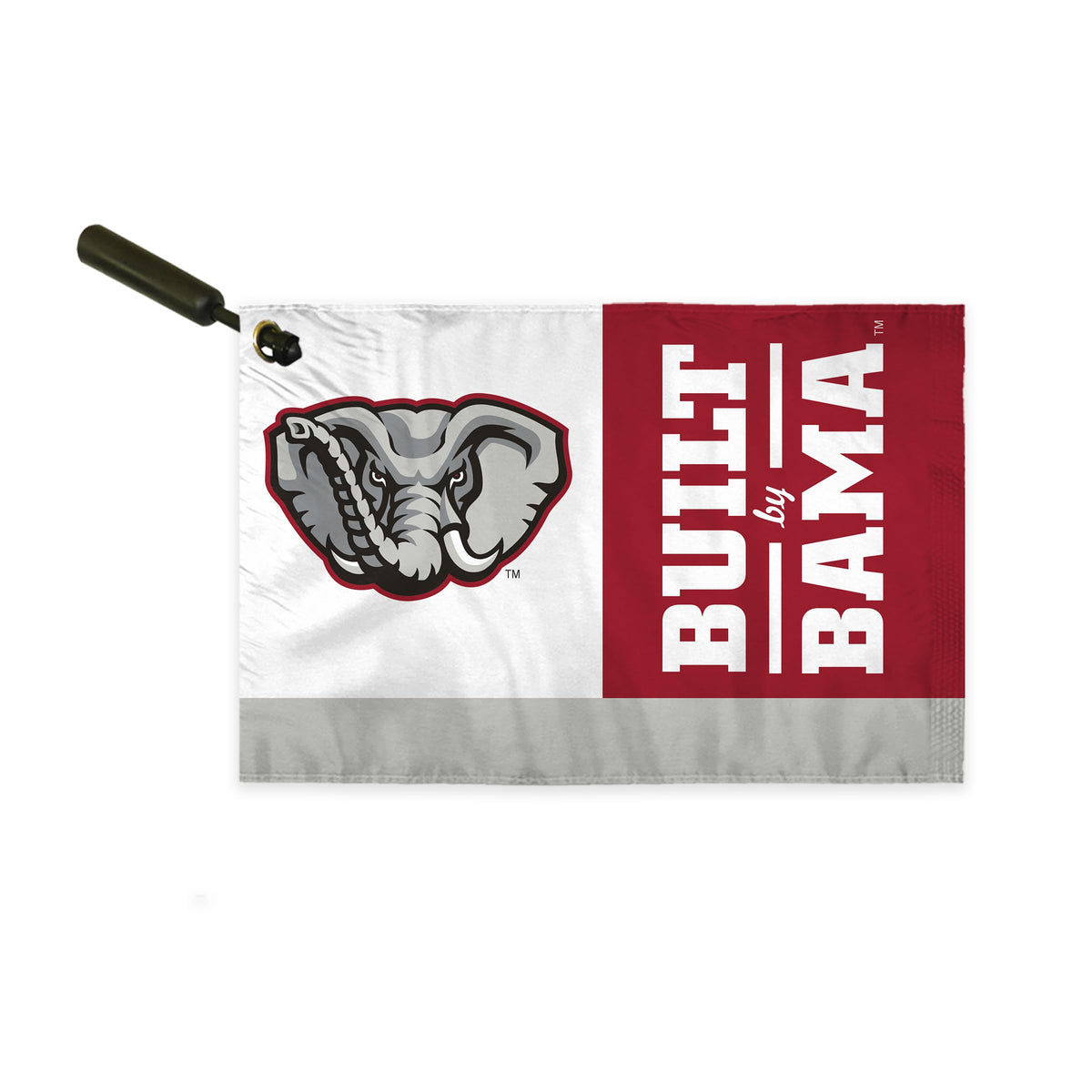 AGAS Alabama University Built by Bama Swirler Flag 12x18 Inch, Bama Gifts, Single-Sided Polyester, Built-in Plastic Handle Bar