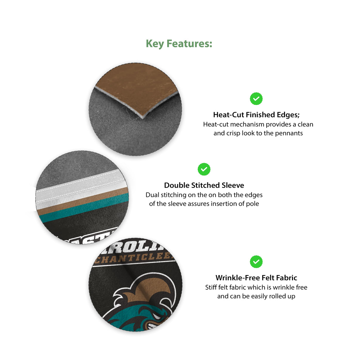 AGAS Mini Coastal Carolina CCU University Chanticleers Graduation Banner 12 x 18" - with Pole Sleeve