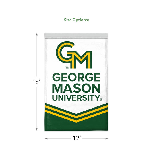 AGAS George Mason GMU University 12"x18" Garden Flags Printed Polyester with 12" Pole Sleeve -Officially Licensed Patriots Yard Flag without Garden Stand