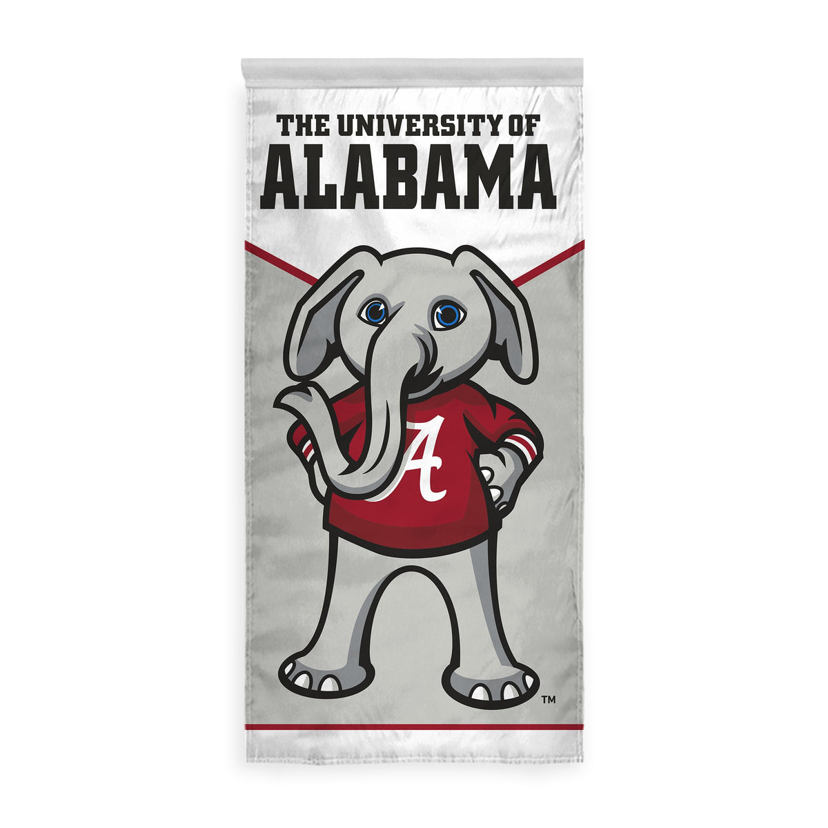AGAS Alabama University Crimson Tide Mascot Single-Sided Licensed College House Banner Flag with Pole Sleeve - Official NCAA Flag for Home, Dorm Room & Man Cave