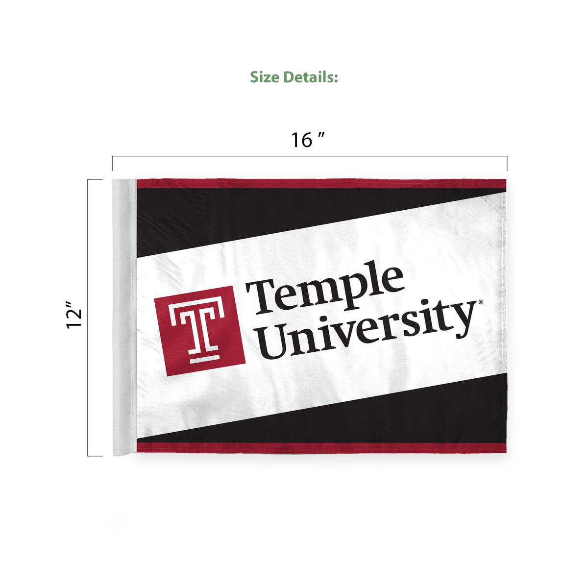 AGAS Temple University 12x16in Economy Car Flags