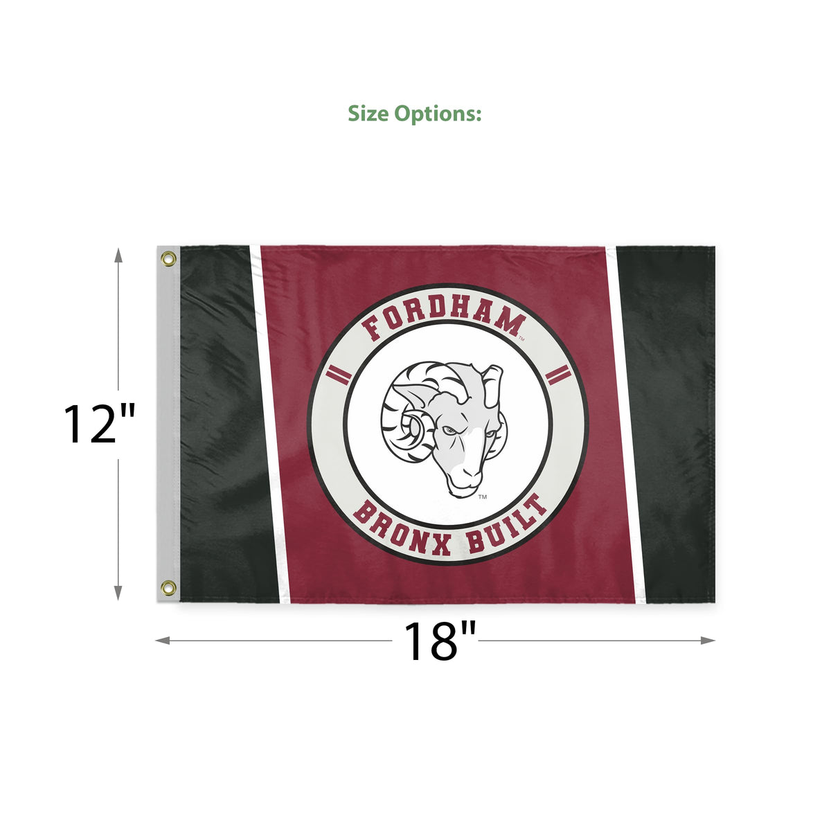 AGAS Fordham University Flag 12 x 18 inch – Single Sided Printed Polyester Fordham Rams Flag Bronx Built Design – Official NCAA Product – Fordham University Outdoor Flag with Brass Grommets, Canvas Header and Reinforced Stitched Edges for Indoor Outd