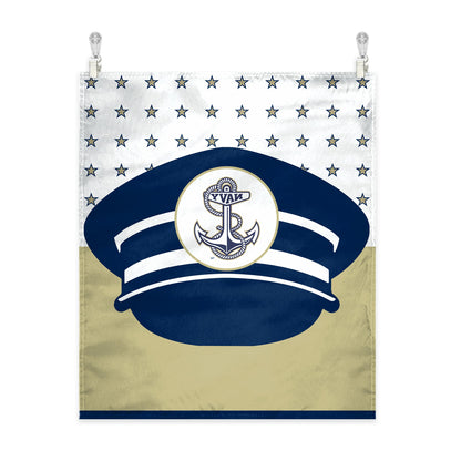 Midshipmen Navy House Wall Tapestry, USNA Wall Art, College Poster, Navy Wall Hanging, N* Art, Dorm Poster - 60"x51" - Vertical Banner with Complete Hanging Kit
