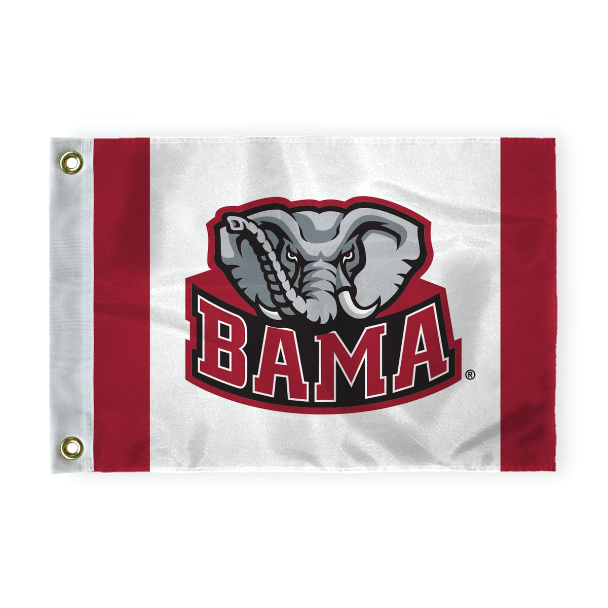 AGAS Mini Alabama University Crimson Tide Bama Golf Pin Flags with Brass Grommets 6"x8", Backyard Putting Green Flags for Yard, 200D Nylon, Canvas Header Stitched Borders