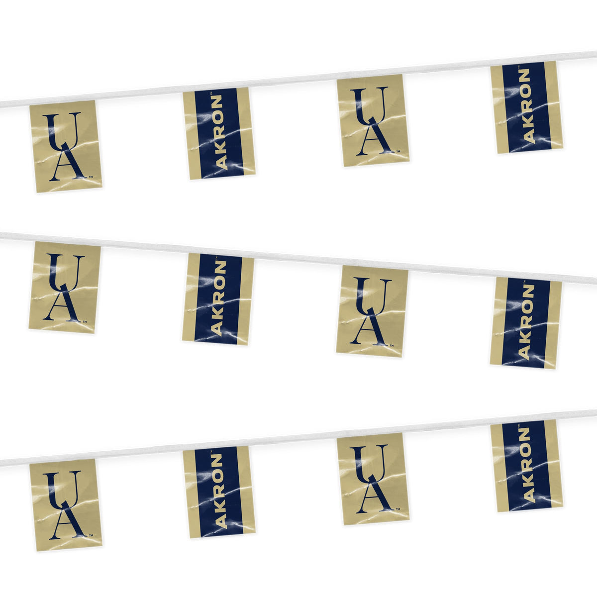 University of Akron Rectangle Pennant String 9 x 12 inch