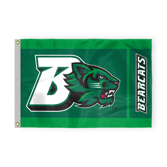AGAS Binghamton University Flag 4 x 6 ft – Single Sided Printed Nylon BU Bearcats Logo Design – Official NCAA Binghamton Bearcats Flag – Outdoor Display with Canvas Header, Brass Grommets and Reinforced Stitched Edges
