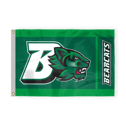 AGAS Binghamton University Flag 4 x 6 ft – Single Sided Printed Nylon BU Bearcats Logo Design – Official NCAA Binghamton Bearcats Flag – Outdoor Display with Canvas Header, Brass Grommets and Reinforced Stitched Edges