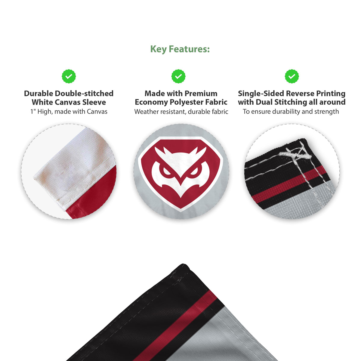 AGAS Temple University 10.5x15in Premium Car Flags