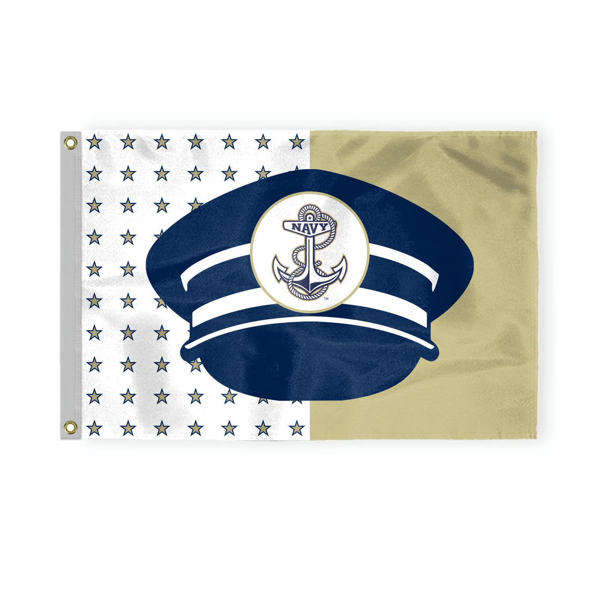 AGAS Large US Naval Academy Midshipmen Outdoor Flag 4' x 6' Single-Reverse Printed 200D Nylon with Brass Grommets 4 x 6 ft USNA Flag
