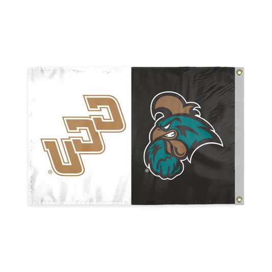 AGAS Coastal Carolina CCU Chanticleers Boat Mini Flag 12x18 Inch Printed Polyester with Brass Grommets - Chanticleers Nautical Flag
