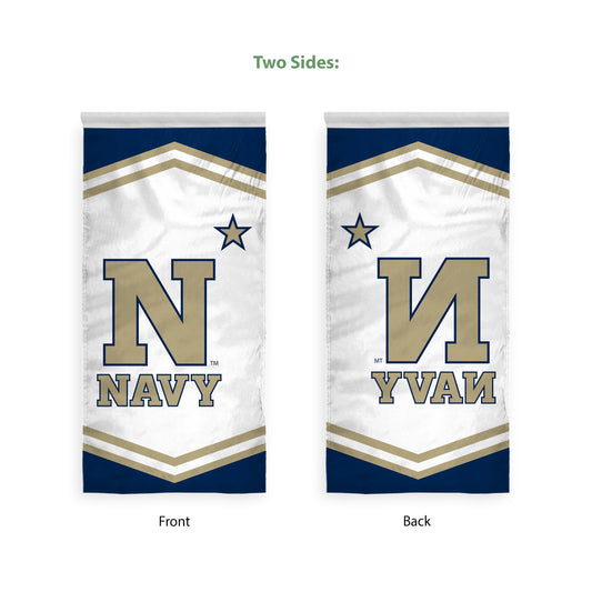 AGAS 2'x4' Navy Midshipmen Vertical Wall Banner with Pole Sleeve - US Naval Academy N* Banner For Fans