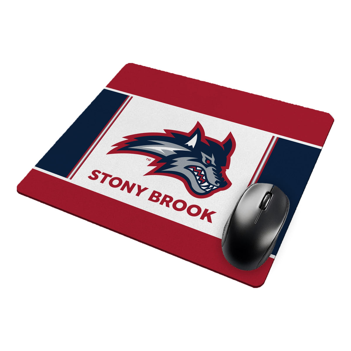 AGAS Stony Brook University Mouse Pad 8 x 7 inch – Single Sided Printed Neoprene Stony Brook Seawolves Design – Official NCAA SBU Product – Mouse Pad with Non Slip Rubber Base and Heat Cut Edges