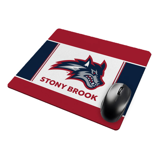 AGAS Stony Brook University Mouse Pad 8 x 7 inch – Single Sided Printed Neoprene Stony Brook Seawolves Design – Official NCAA SBU Product – Mouse Pad with Non Slip Rubber Base and Heat Cut Edges
