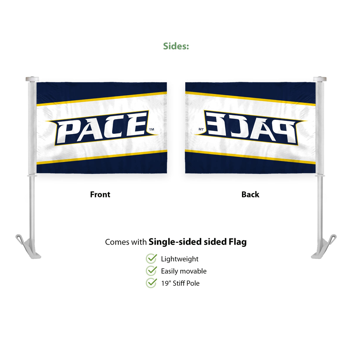 Pace University Premium Car Flag 10.5 x 15 inch