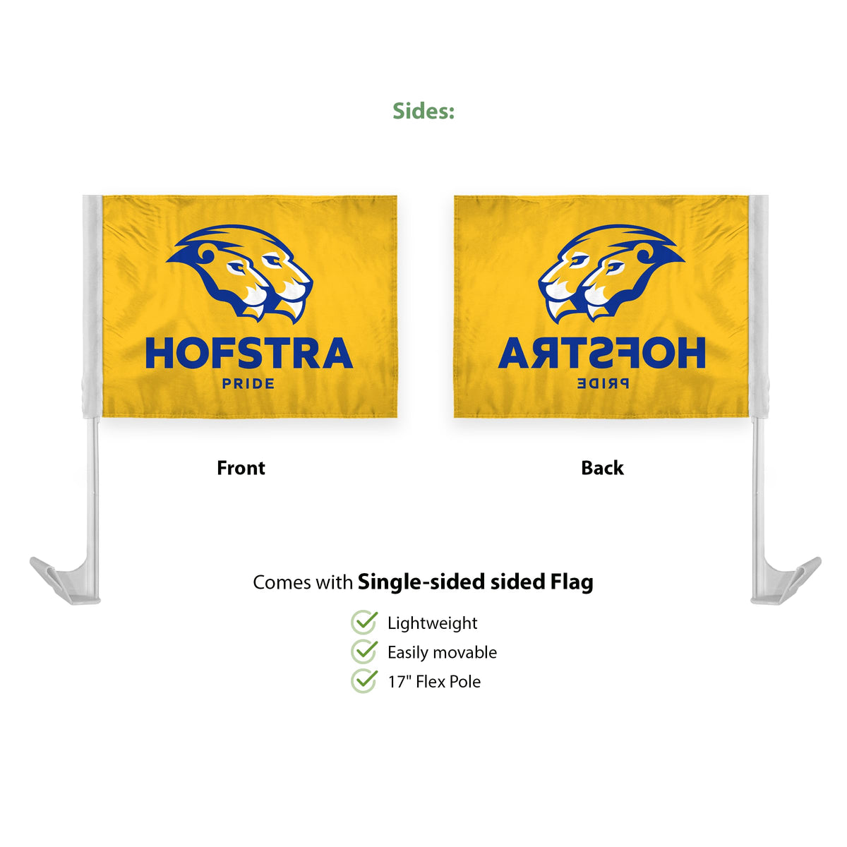 Hofstra University Economy Car Flag 12 x 16 inch