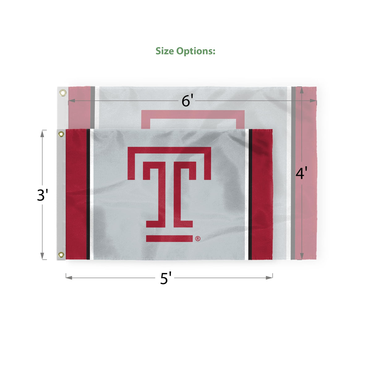 AGAS Temple University TU 3x5 ft Nylon Flags