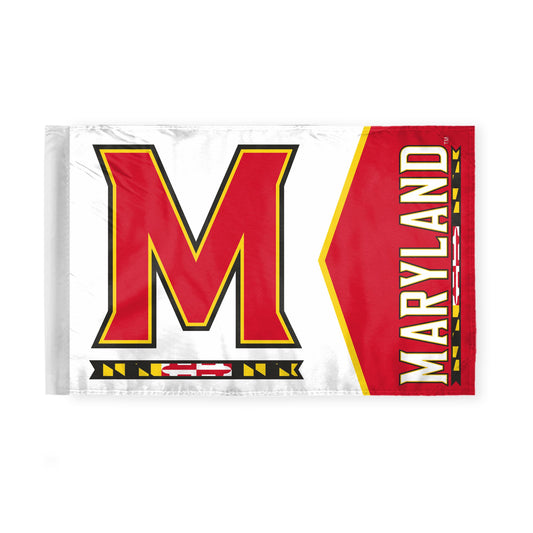 AGAS Maryland UMD Terrapins Motorcycle Flag 6 x 9 Polyester – 3/8" Pole Sleeve – Flag Only - Terrapins Bike Flags