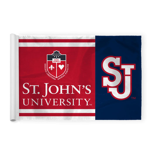 AGAS St. John’s University Golf Flag 6 x 8 inch – Single Sided Printed Nylon SJU University Crest and SJ Logo Design – Official NCAA Red Storm Flag – Golf Display with Plastic Tube Insert and Reinforced Stitched Edges