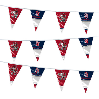 AGAS St. John’s University Pennant Banner String 4 x 6 inch – 15 ft Triangle Pennants SJU Red Storm Basketball Design – Official NCAA Red Storm Decor – Party Decoration with 24 Pieces