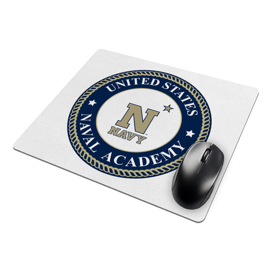 Navy Military Academy Style Mouse Pad – College Inspired Gaming Accessory, Office Desk Decor, Gift for Navy Fans, Unisex Soft Fabric Smooth Mousepad