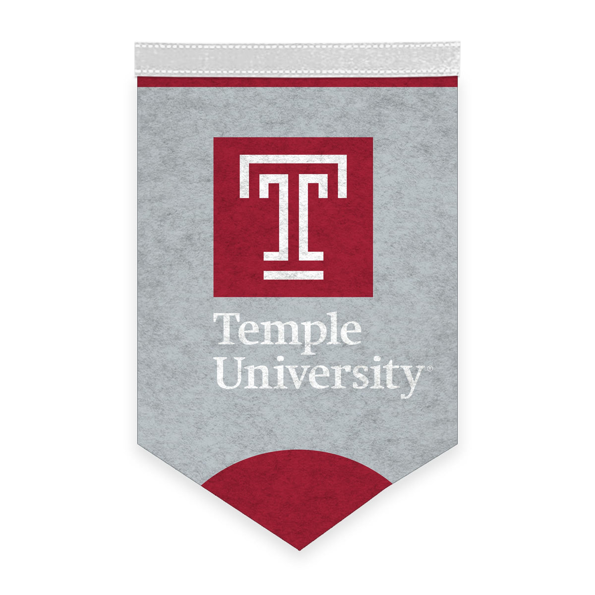 AGAS Temple University Block T and Wordmark Felt Banner 12 x 18 inch – Single Sided Printed Felt 1 Ply – Officially Licensed NCAA Product – Temple Owls Wall Banner with 1 inch Header and Heat Cut Edges